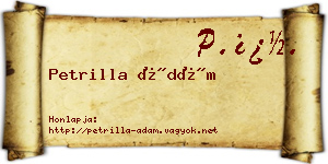 Petrilla Ádám névjegykártya